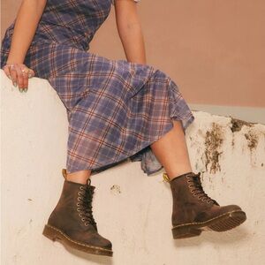 Dr. Martens 1460 8-Eye Aztec Crazy Horse Boot - Brown sz 6